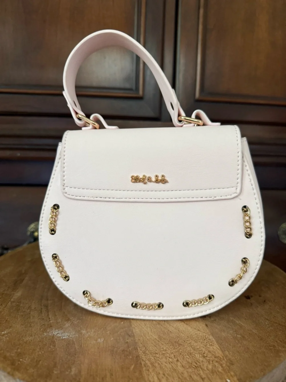 Abel & Lula Girls Blush Pink Mini Handbag Gold Chain Crossbody Purse